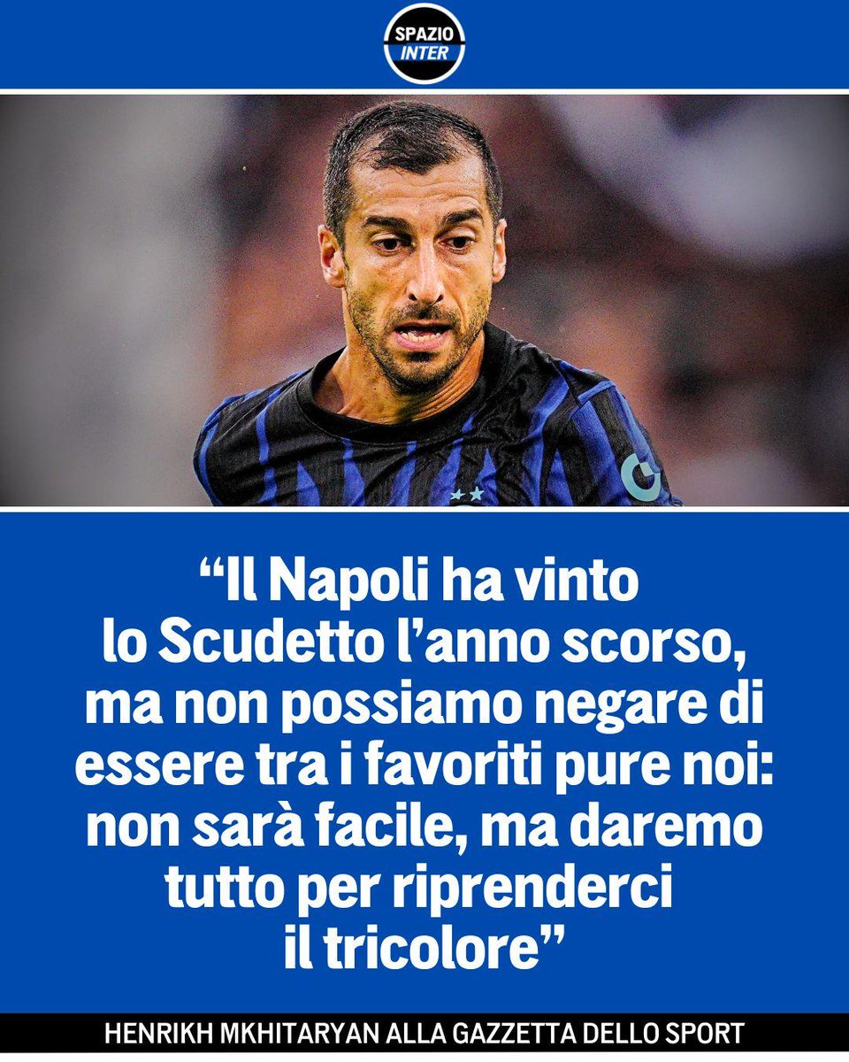 SpazioInter's tweet image. La legge di Henrikh 💫

Mkhitaryan ha parlato ai microfoni de La Gazzetta dello Sport: dal futuro dell’Inter a quello personale, i giovani nerazzurri e la bellezza del calcio 🤩

#FCInter #Mkhitaryan #SpazioInter