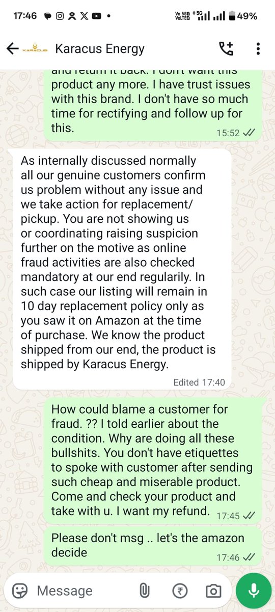 sandhypushpa's tweet photo. @amazonIN be careful bez Amazon gives your phone number to the seller and the seller directly calls you and threatens you and abuses you. If your product is not working or you have received a damaged product, what will you do? Will you return it@amazonIN @amazon @AmazonNews_IN @Flipkart https://t.co/sIhktgNH5i