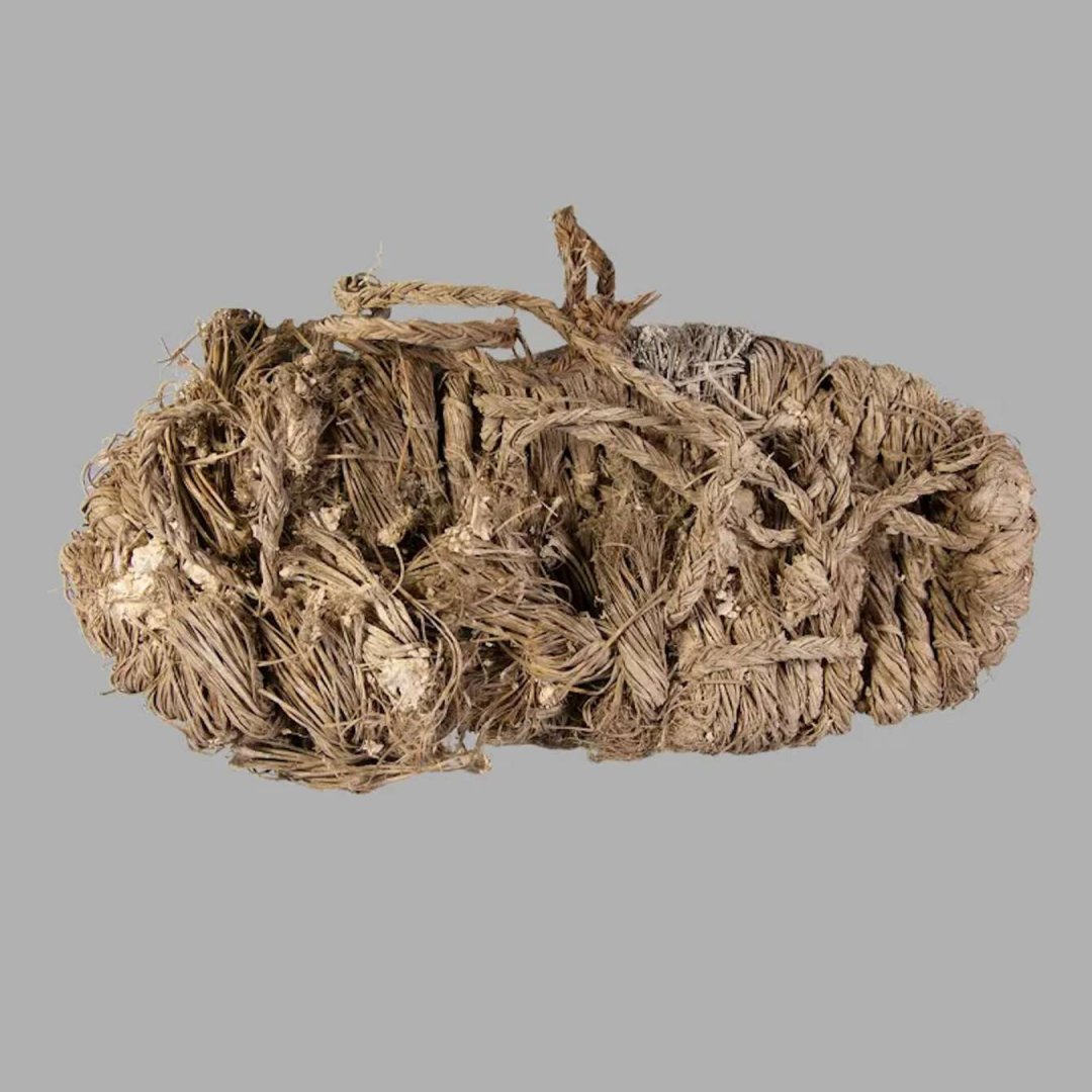 mediaactiveX's tweet image. A surprising discovery from the Middle Ages has been made in a bearded vulture nest in a cliff cave in southern Spain. Among the nest remains, researchers found a 750-year-old, fully preserved straw shoe, carbon-dated to around 1275.

#deprem
#spania
#sallandık
