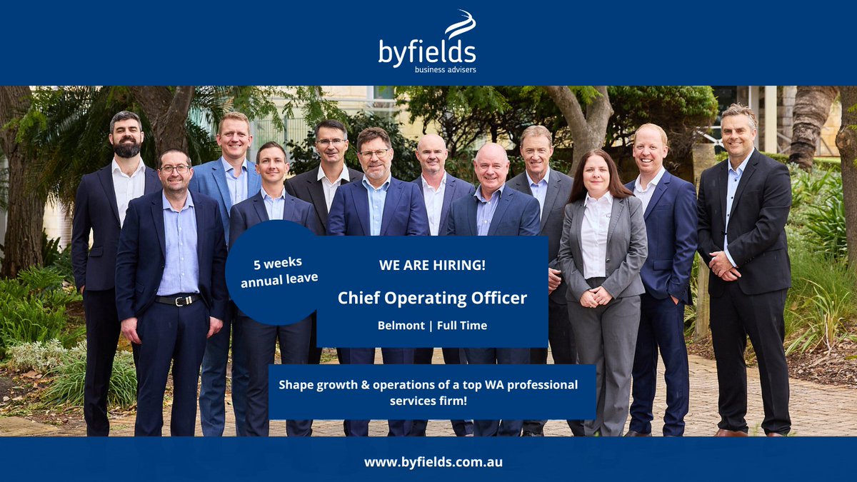 ByfieldsWA's tweet image. WE ARE HIRING | Chief Operating Officer

Are you ready to shape the strategic future of a leading WA firm?

Apply now to drive growth, implement strategy, and make a lasting impact. ow.ly/B2wk50X8WyP

#WorkAtByfields #ChiefOperatingOfficer #ByfieldsTeam #WAJobs