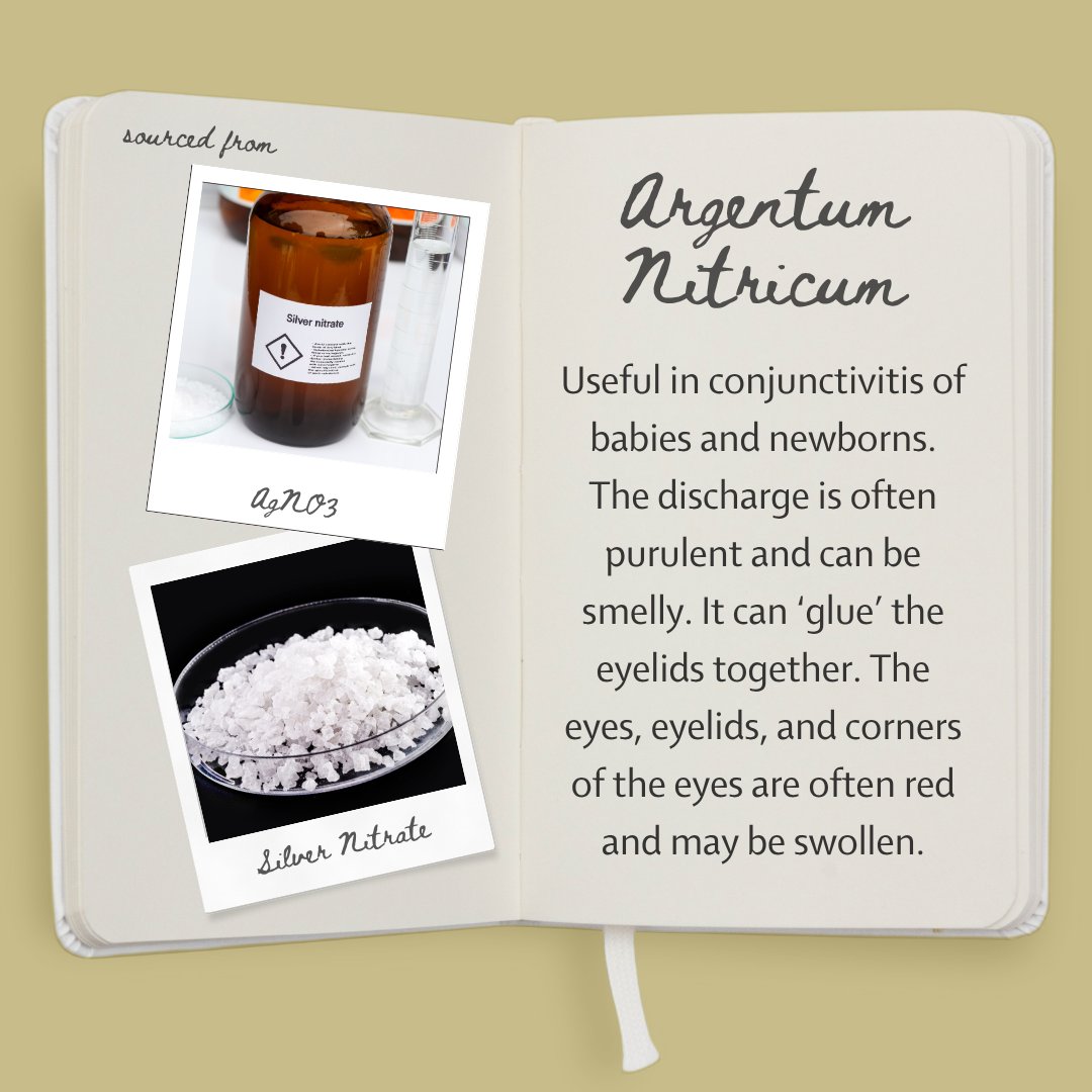 Cold applications and light pressure often bring some relief for the eyes in the Arg Nit conjunctivitis. 

Check out our News articles section for interesting reading on a variety of topics, including many remedy pictures: homeopathyschool.com/news/

#homeopathy #ArgentumNitricum