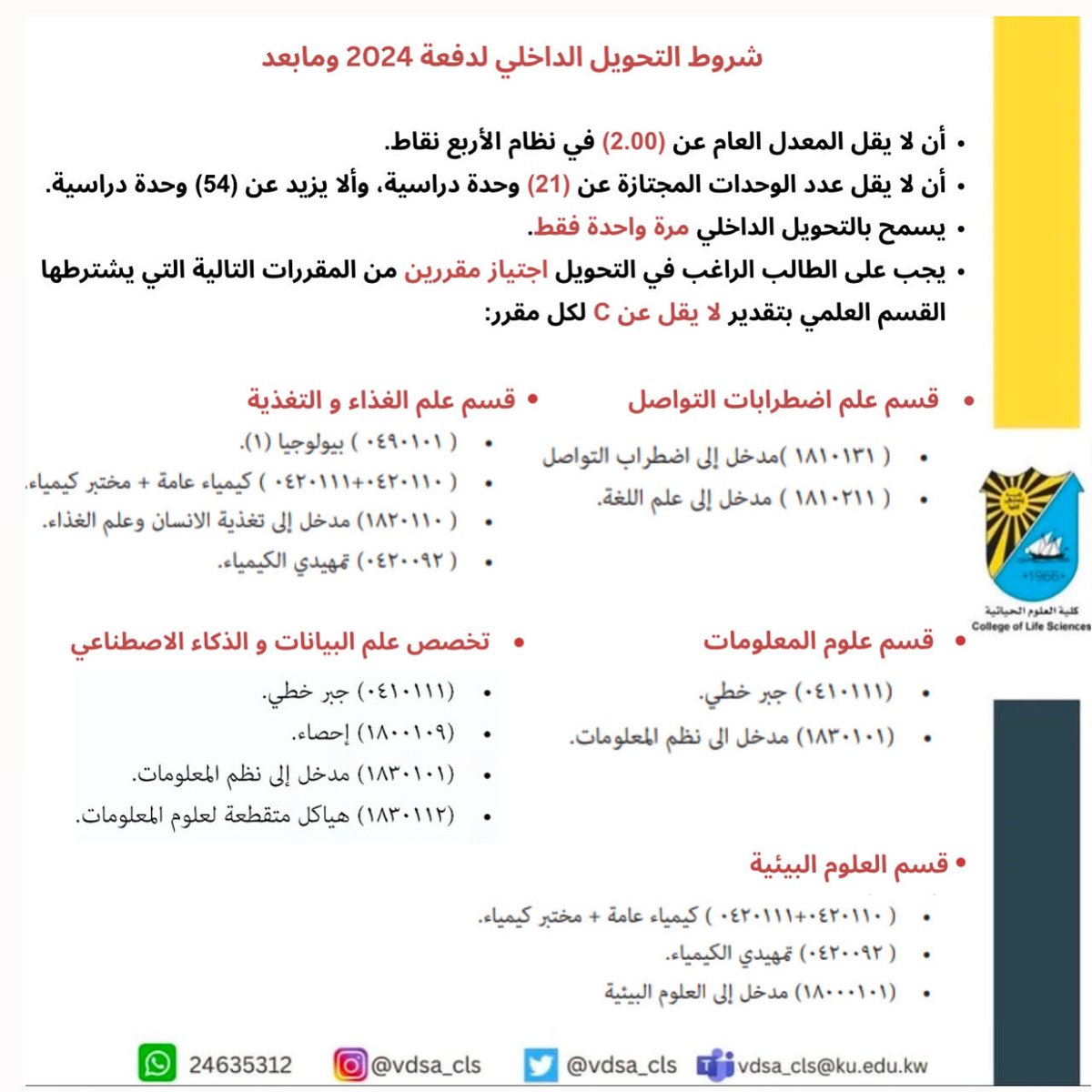 كلية العلوم الحياتية- مكتب التوجية و الارشاد tweet media