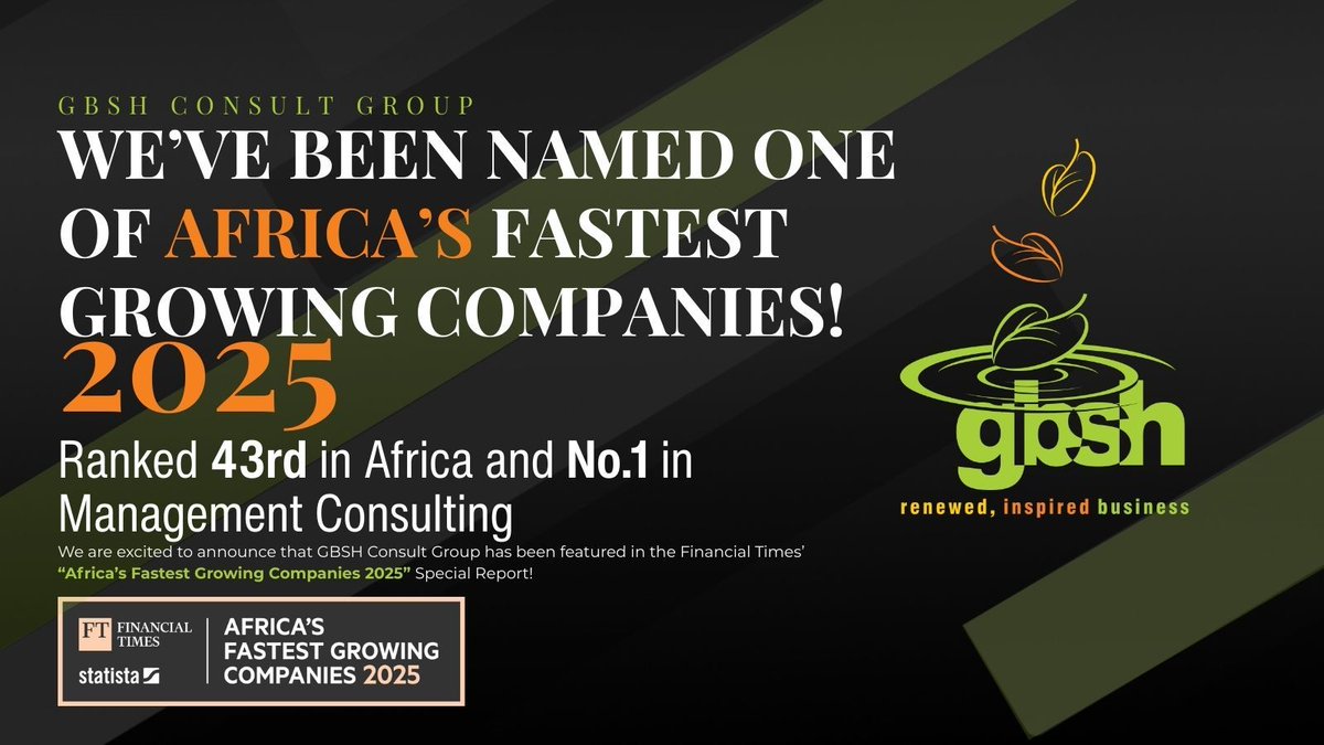 The Financial Times has acknowledged GBSH Consult Group as one of Africa's rapidly expanding enterprises in 2025. #BusinessGrowth #AfricaEconomy....diplomatist.com/2025/10/07/gbs…