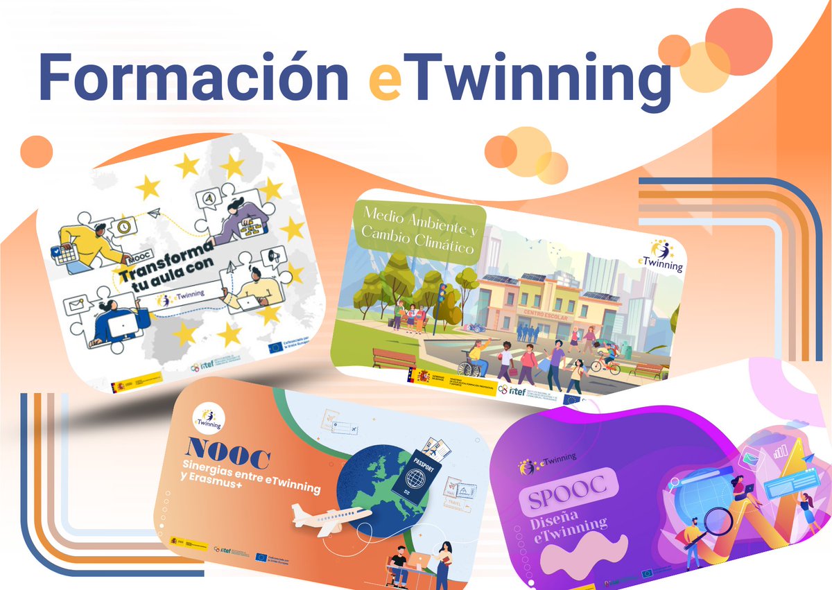 📅¡Arranca el curso con formaciones eTwinning: MOOC (21/10-27/11), NOOC (5-14/11), SPOOC y Encuentro Didáctico (20/10-7/11)

⚙️Innovación, colaboración y sostenibilidad docente

🔗Más información: etwinning.es/proximas-forma…