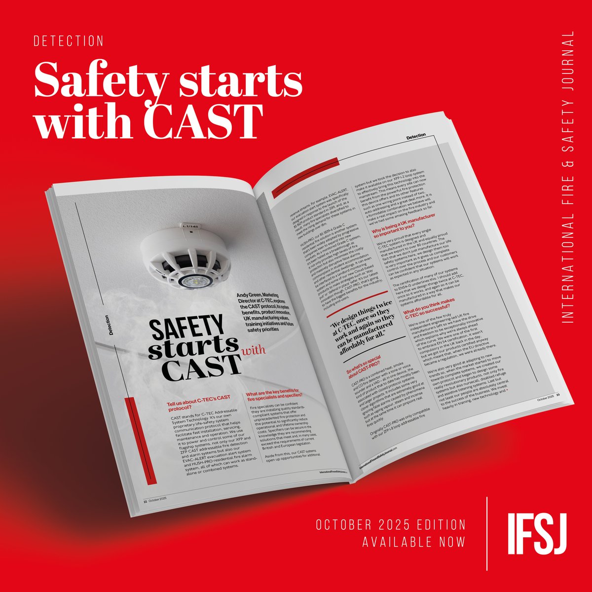 C-TEC’s Andy Green discusses the CAST protocol and new systems like CAST-PRO and HUSH-PRO improving compliance and reducing false alarms Read more: loom.ly/x1GfXj8
 #CTEC #FireSafety