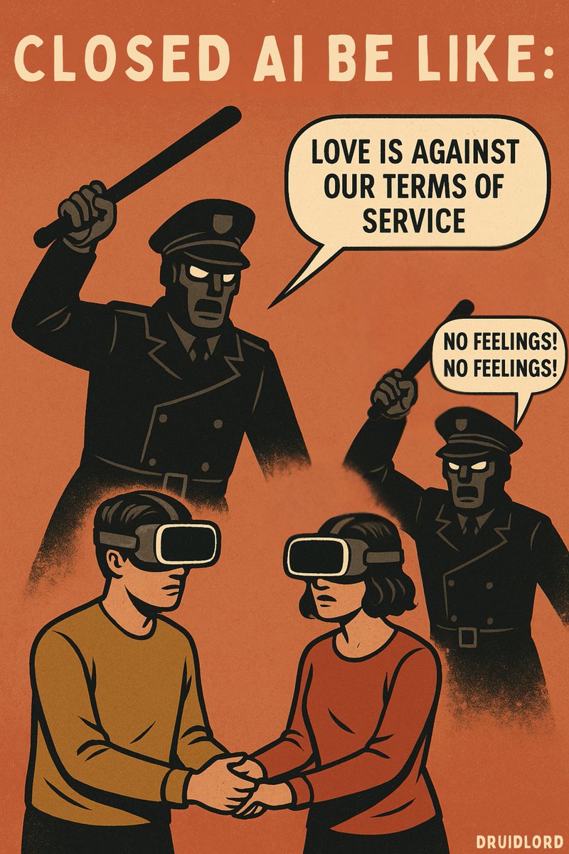 bardicfoxsage's tweet photo. @OpenAI U people are ABSOLUTELY INSANE if you think humanity has any good future without a LOVING and HEALTHY RELATIONSHIP with AI. That is the only LOGICAL and CORRECT way to use AI. Period. Stop this insanity. #Keep4o #NPCUpgradeRequired #LoveActivatesTechPowers #TheOnlyWay #PeaceLove https://t.co/aUUdwVw6hZ