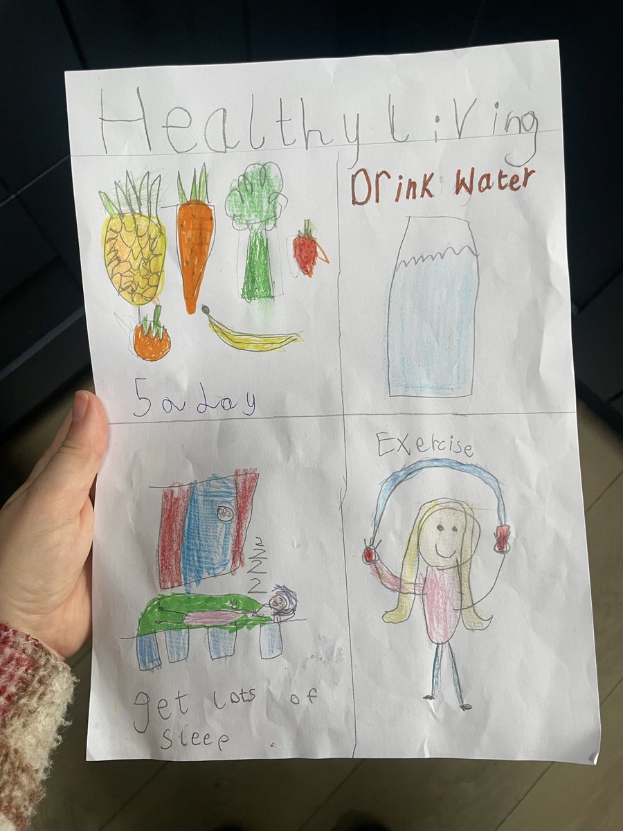 DanielleLoWalsh's tweet photo. @FPS_2_OwlBabies #fpswyear2homeworkchallenge
Mabels Biology homework from a few weeks ago, a poster on healthy living https://t.co/hTsu1c6sRB