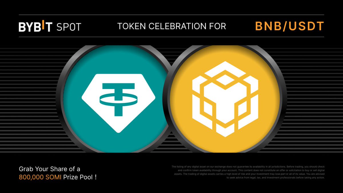 🎉 Dive into Rewards! The BNB Token Splash Has Just Launched!

💎Join now to claim your share from the 800,000 $SOMI prize pool

💰 Token Splash - i.bybit.com/DabvT1E

#BybitSpot #TheCryptoArk