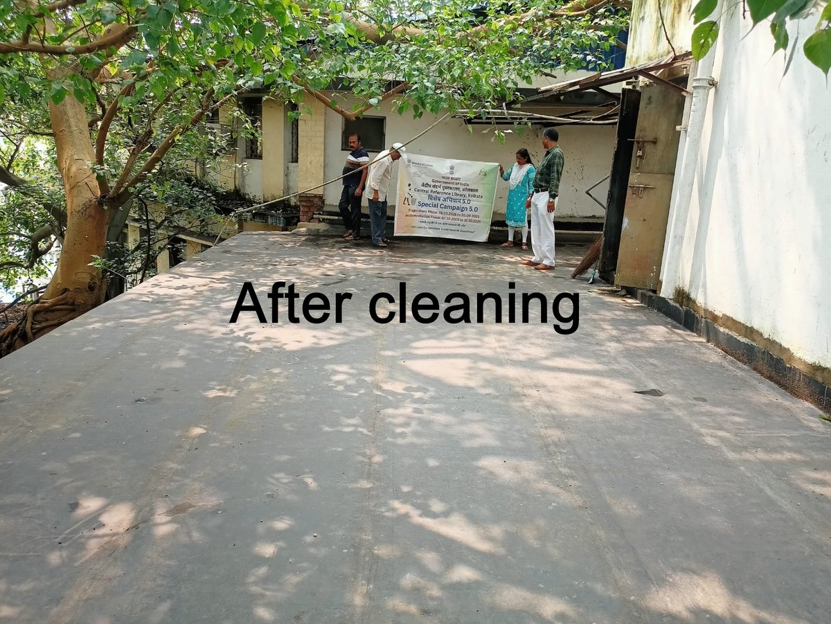 Cleaning drive at the roof of Central Reference Library ( Administration Side) on 9th October, 2025 under the  #SpecialCampaign5

#MinistryOfCulture
#AmritMahotsav
#GajendraSinghShekhawat
#RaoInderjitSingh
#OurCultureOurPride
#SwachhataHiSeva2025
#PMOIndia