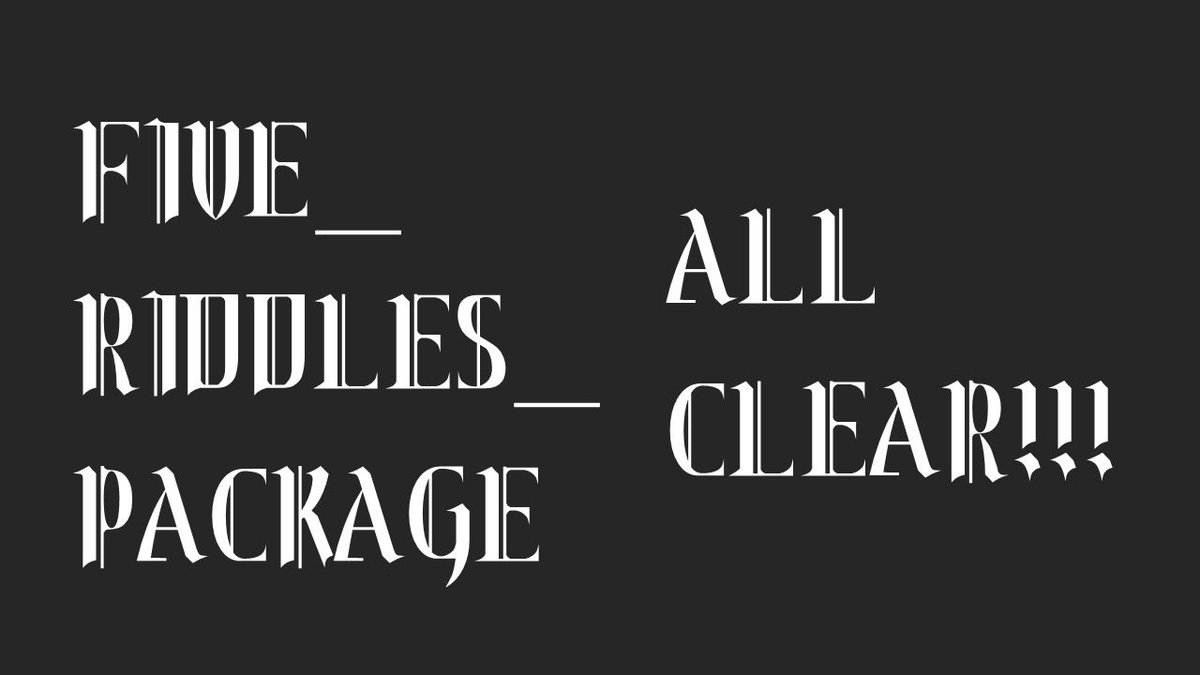 kkc_nztk's tweet photo. おめでとう！
あなたは『FIVE_RIDDLES_PACKAGE』を完全に解き明かした！

プレイはこちらから↓
https://t.co/MzlfQ7fSUy

#five_riddles_package https://t.co/w9yngbNbT8