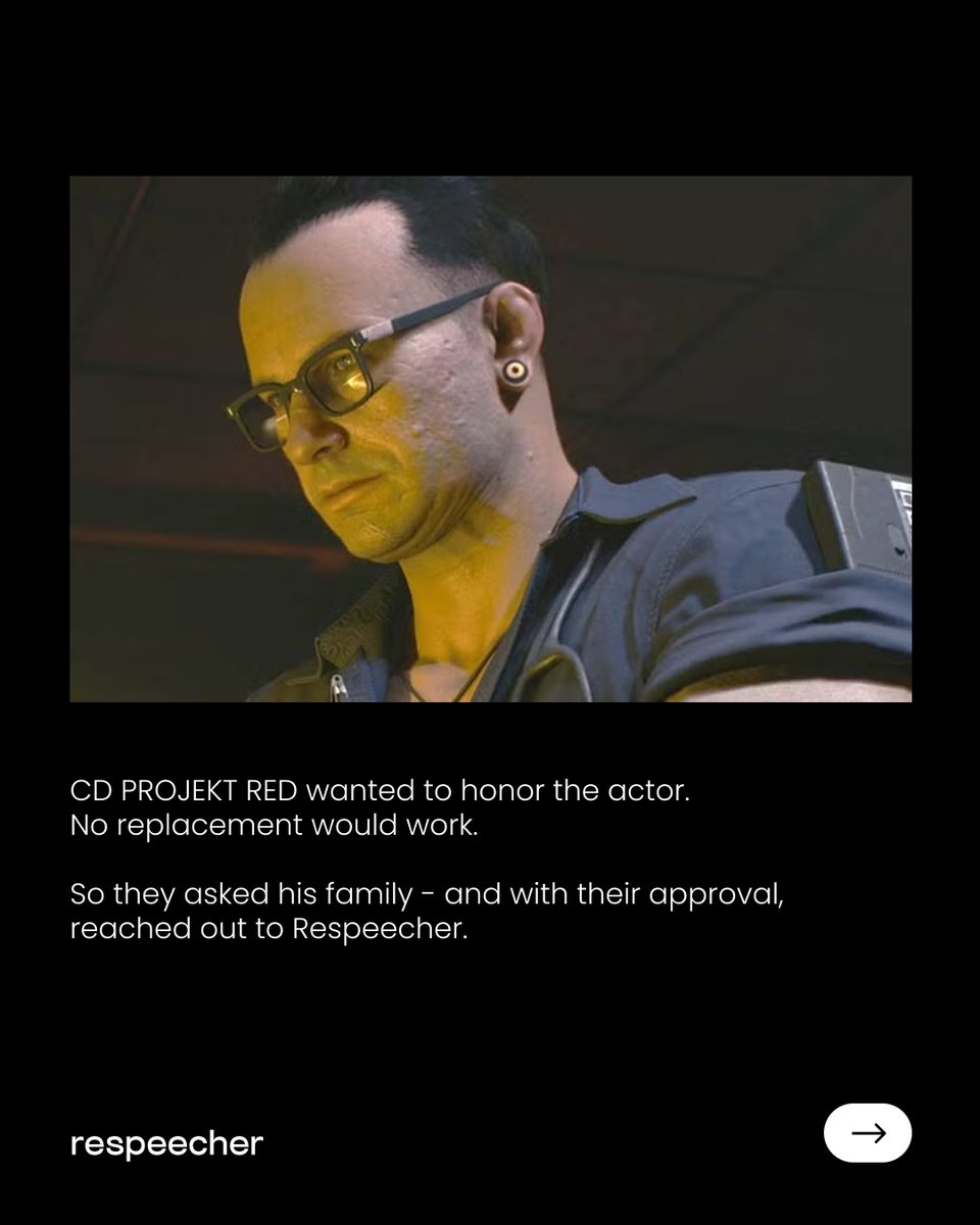1/2
Some voices never die.

Cyberpunk 2077 made history in 2023:

they expanded - Cyberpunk 2077: Phantom Liberty was born
they brought the voice back to life

See below how it was