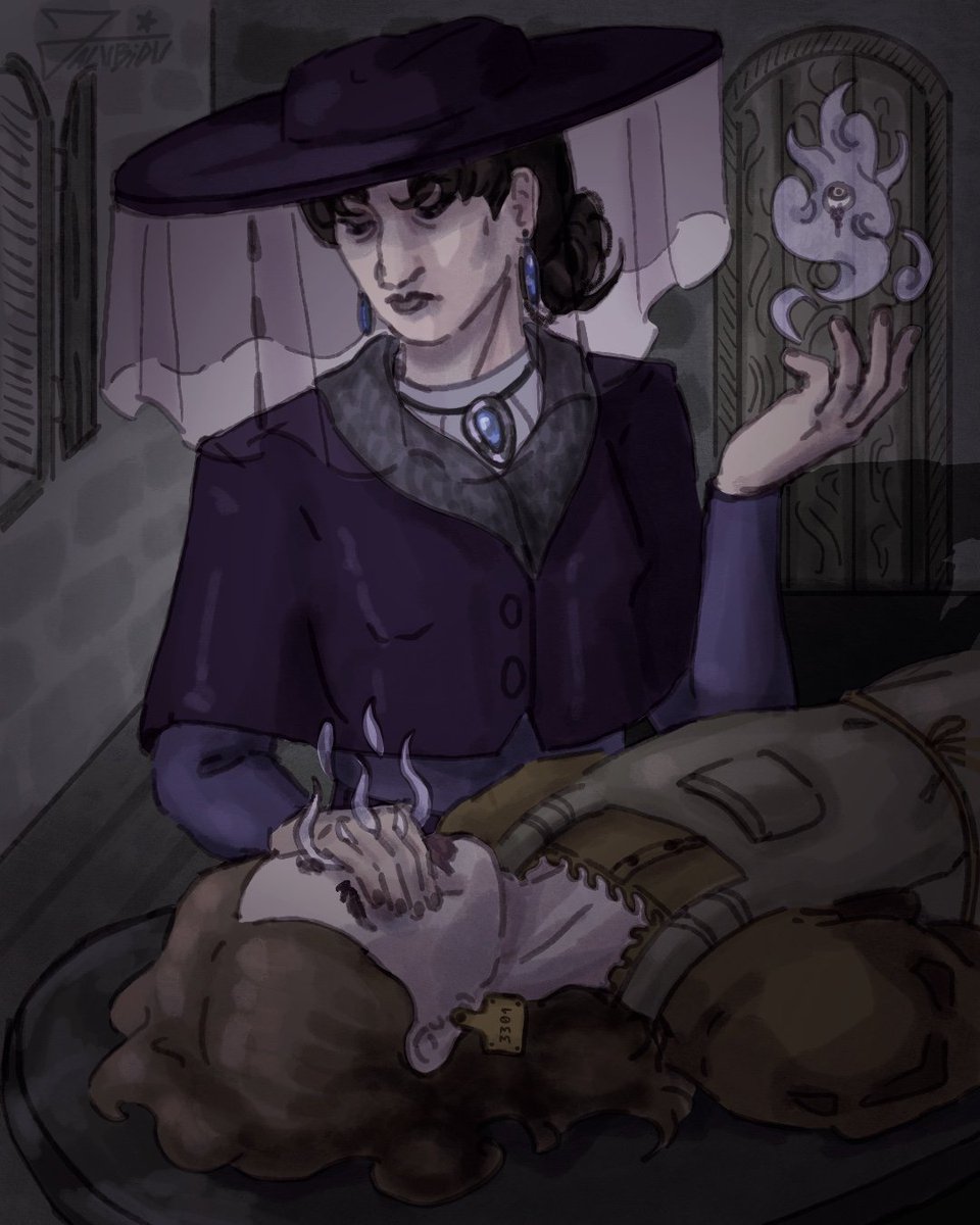 Day 7: Work
Delora is a life keeper, se guides those who need to die and preserves their souls using their eyes.

I forgot to uploaded it
#Oc_tober2025 #inktober #OC #karolushek