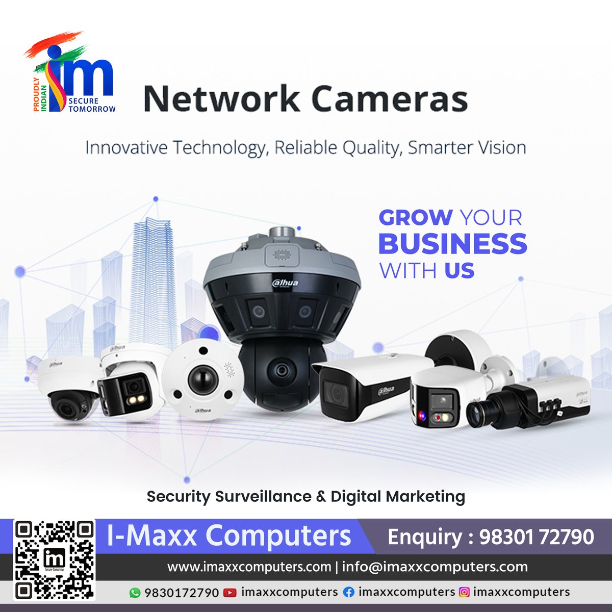 imaxxcomputers's tweet image. Secure Your Tomorrow with Smart Network Cameras Empower your business with cutting-edge Dahua Network Cameras — combining innovative technology, reliable quality, and smarter vision.
📷 Enquiry: 98301 72790
📷 Website: imaxxcomputers.com
📷 Email: info@imaxxcomputers.com