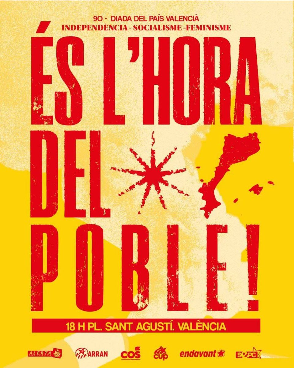 Per la llengua, per la terra, per un futur i un present dignes!

Som País Valencià,
Som Països Catalans! ✊