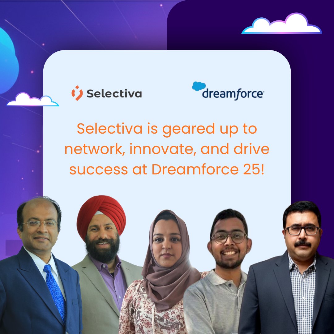 selectivainc's tweet image. The Selectiva team is all set for Dreamforce25 — where innovation meets inspiration! We are ready to connect, collaborate, and create new possibilities with the Salesforce ecosystem.

#Dreamforce25 #SelectivaAtDreamforce #SalesforceInnovation #TeamSelectiva #DF25 #SelectivaAtDF