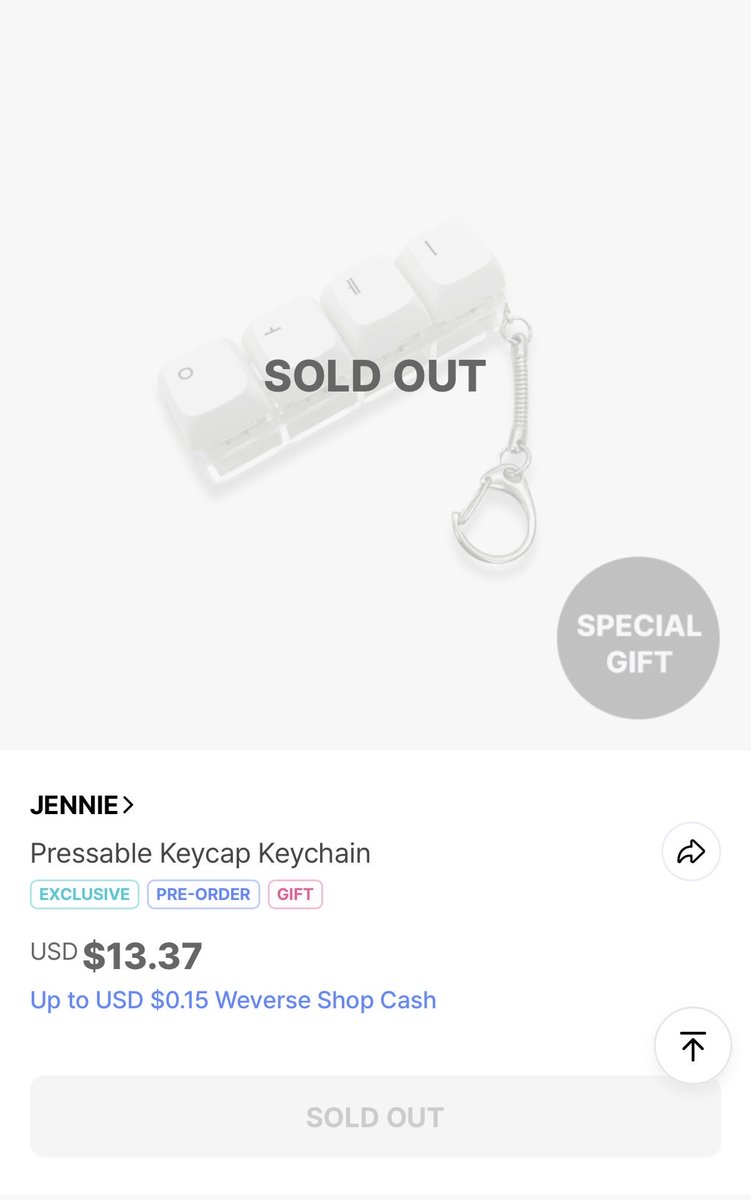 アイドル Jennie Pressable keycap keychain Jennie's Pressable Keycap Keychain Sold Out 🔥