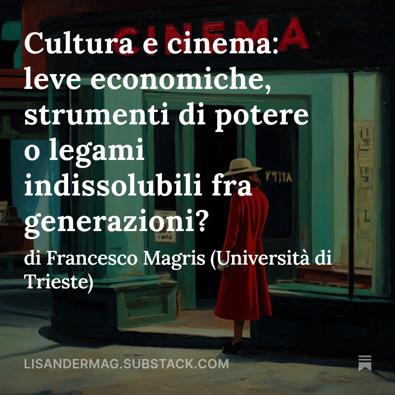 La cultura posta a garanzia della continuità della #Storia si trova a occupare una postazione strategica all’interno del #conservatorismo 

L’essenza del mercato consiste nella capacità di proiettare il #futuro nel presente 

L'articolo di Francesco Magris lisandermag.substack.com/p/cultura-e-ci…