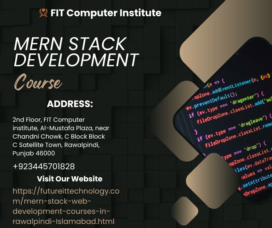 FitComputer's tweet image. Mern Stack Development Course In Rawalpinid And Islamabad
futureittechnology.com/mern-stack-web…
futureittechnology.com
Address: 2nd Floor, FIT Computer institute, Al-Mustafa Plaza, near Chandni Chowk, C Block Block C Satellite Town, Rawalpindi, Punjab 46000
Phone: 0344 5701828
#MERNstackcours
