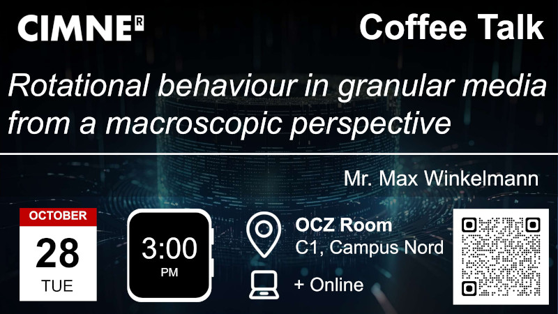[🗣️📅 𝗦𝗔𝗩𝗘 𝗧𝗛𝗘 𝗗𝗔𝗧𝗘] Join us for an insightful Coffee Talk by Max Winkelmann: 𝘙𝘰𝘵𝘢𝘵𝘪𝘰𝘯𝘢𝘭 𝘣𝘦𝘩𝘢𝘷𝘪𝘰𝘶𝘳 𝘪𝘯 𝘨𝘳𝘢𝘯𝘶𝘭𝘢𝘳 𝘮𝘦𝘥𝘪𝘢 𝘧𝘳𝘰𝘮 𝘢 𝘮𝘢𝘤𝘳𝘰𝘴𝘤𝘰𝘱𝘪𝘤 𝘱𝘦𝘳𝘴𝘱𝘦𝘤𝘵𝘪𝘷𝘦

📅 28 Oct  🕛 3 PM CET
📍 CIMNE Barcelona +💻 Online