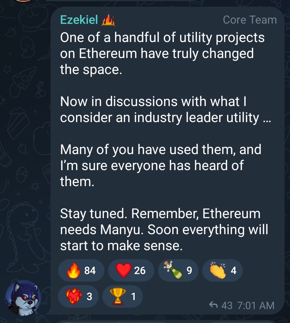 CryptoNutter456's tweet photo. 🔥🔥ANOTHER $MANYU CORE TEAM MEGA ANNOUNCEMENT🔥🔥

Get ready to have you're mind blown yet again💣💣💣💣

New partnership with Ethereum based Utility incoming 💥💥💥

💪 Think much, much, much BIGGER!
https://t.co/59x5zMgpBD
@RealManyu https://t.co/2dL5RHLjWh
