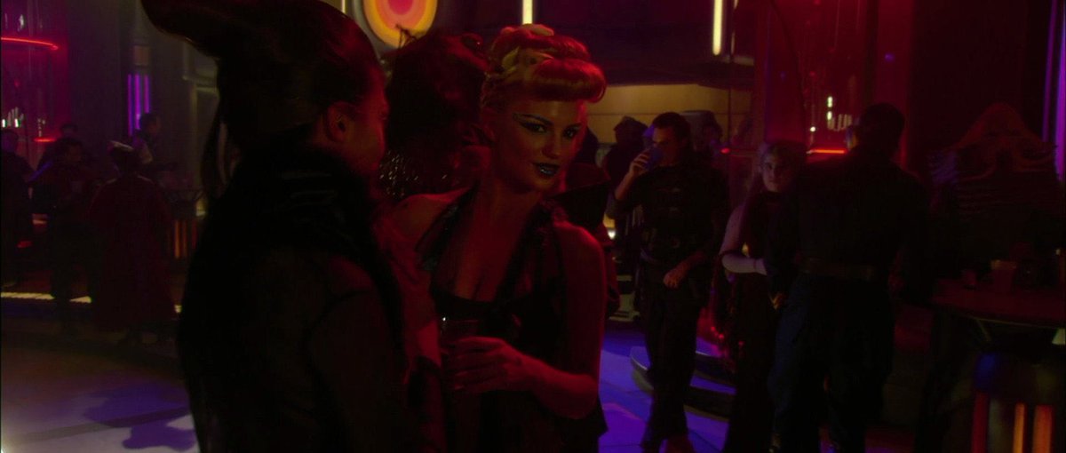 FilmEasterEggs's tweet image. In 'Attack of the Clones' the actor that tries to sell Obi-Wan death sticks plays Mouse in 'The Matrix', the creator of the Woman in the Red Dress program

Later in the scene, the same woman from the Red Dress program can be seen giving a (unsuccessful) seductive look at Anakin