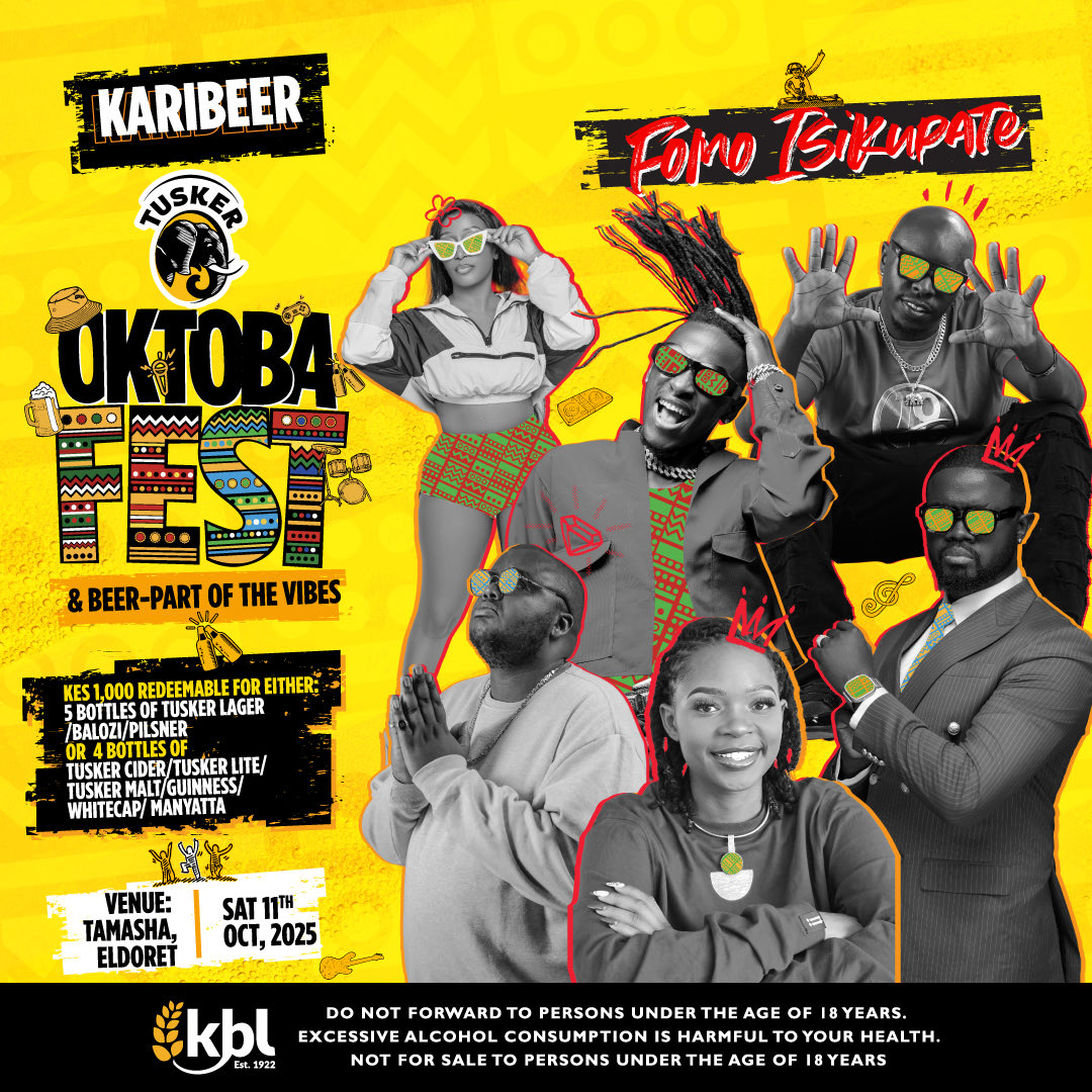 Silvakidole's tweet image. #OktobaFest2025 heads to Eldoret this weekend! 🔥
Catch Mejja, Iyanii, Vicky Brilliance, DJs Lisney &amp;amp; Gibbz, and MC Gudah Man live at Tamasha Lounge! 🎶🍻
🎟️ KSh 1,000 (redeemable) | ⏰ Gates open 4PM

#HowWeDo #KenyaMilele  #OktobaFest2025