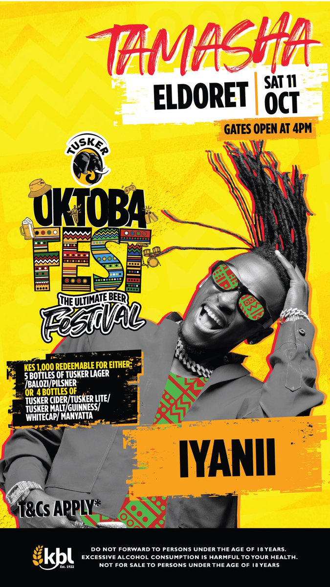 Silvakidole's tweet image. #OktobaFest2025 heads to Eldoret this weekend! 🔥
Catch Mejja, Iyanii, Vicky Brilliance, DJs Lisney &amp;amp; Gibbz, and MC Gudah Man live at Tamasha Lounge! 🎶🍻
🎟️ KSh 1,000 (redeemable) | ⏰ Gates open 4PM

#HowWeDo #KenyaMilele  #OktobaFest2025