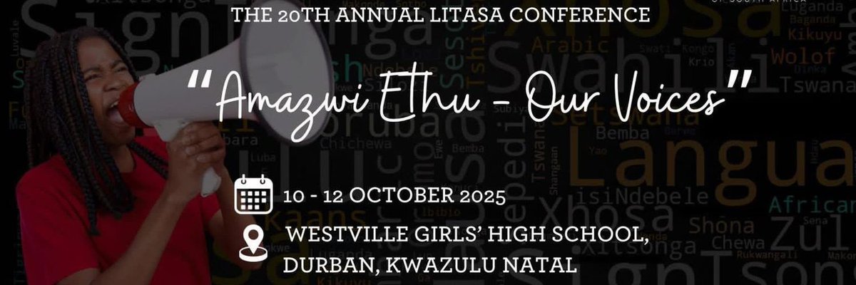 Nal'ibali (@nalibalisa) on Twitter photo We're so excited to be part of this year's <a href="/LiteracyAssocSA/">Literacy Association of South Africa</a> Amazwi Ethu – Our Voices Conference in Durban from 10-12 October.
For more information on the conference, click here litasa.org.za/conference2025
#storytelling #educationsouthafrica #nalibali #education #litasaconference We're so excited to be part of this year's <a href="/LiteracyAssocSA/">Literacy Association of South Africa</a> Amazwi Ethu – Our Voices Conference in Durban from 10-12 October.
For more information on the conference, click here litasa.org.za/conference2025
#storytelling #educationsouthafrica #nalibali #education #litasaconference