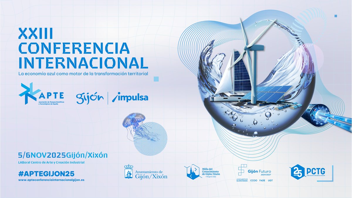 🌊 ¡Menos de un mes para la XXIII Conferencia Internacional de APTE que se celebrará en el Parque Científico Tecnológico Gijón con la #economíaazul como protagonista!

🗓️ 6/11
🌐👉apteconferenciainternacionalgijon.es

#LosParquesAportan #APTEGijón25 <a href="/GijonImpulsa/">Gijón Impulsa</a>