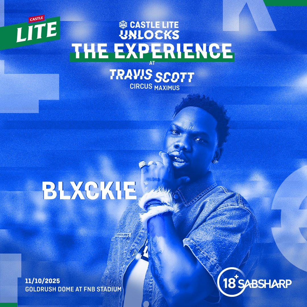 Yfm's tweet photo. 🚨WIN 1 of 5 double tickets to Castle Lite Unlocks The Experience at Travis Scott‼️

To win this epic experience worth R5000 and Travis Scott entry included, simply reply using #CastleLiteUnlocksTravisScott + tag @Yfm &amp; @castlelitesa https://t.co/CtNJ4XDmsZ