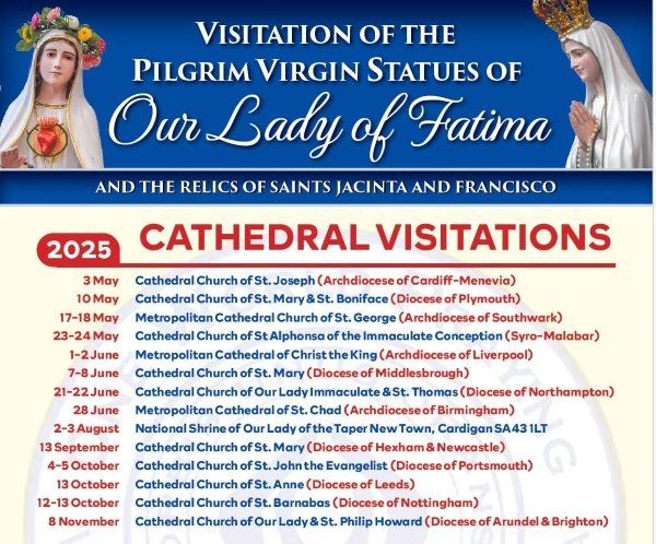 Theotokos_Books's tweet photo. WAF England &amp; Wales is bringing the Fatima Statue and Relics of Saints Jacinta &amp; Francisco to Nottingham Cathedral, NG1 5AE, from 12th-13th October 2025. 

#WorldApostolateOfFatima #Fatima #FiveFirstSaturdays #PilgrimVirginStatue #NottinghamCathedral #NottinghamCatholic https://t.co/5kFWEhx0C8