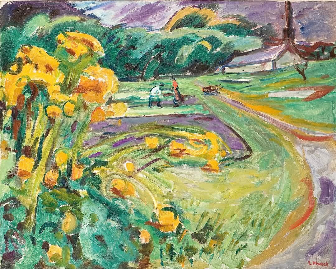 Autumn by the Greenhouse. By Norwegian artist Edvard Munch,(Norwegian, 1863-1944) #Norway #art 🎨