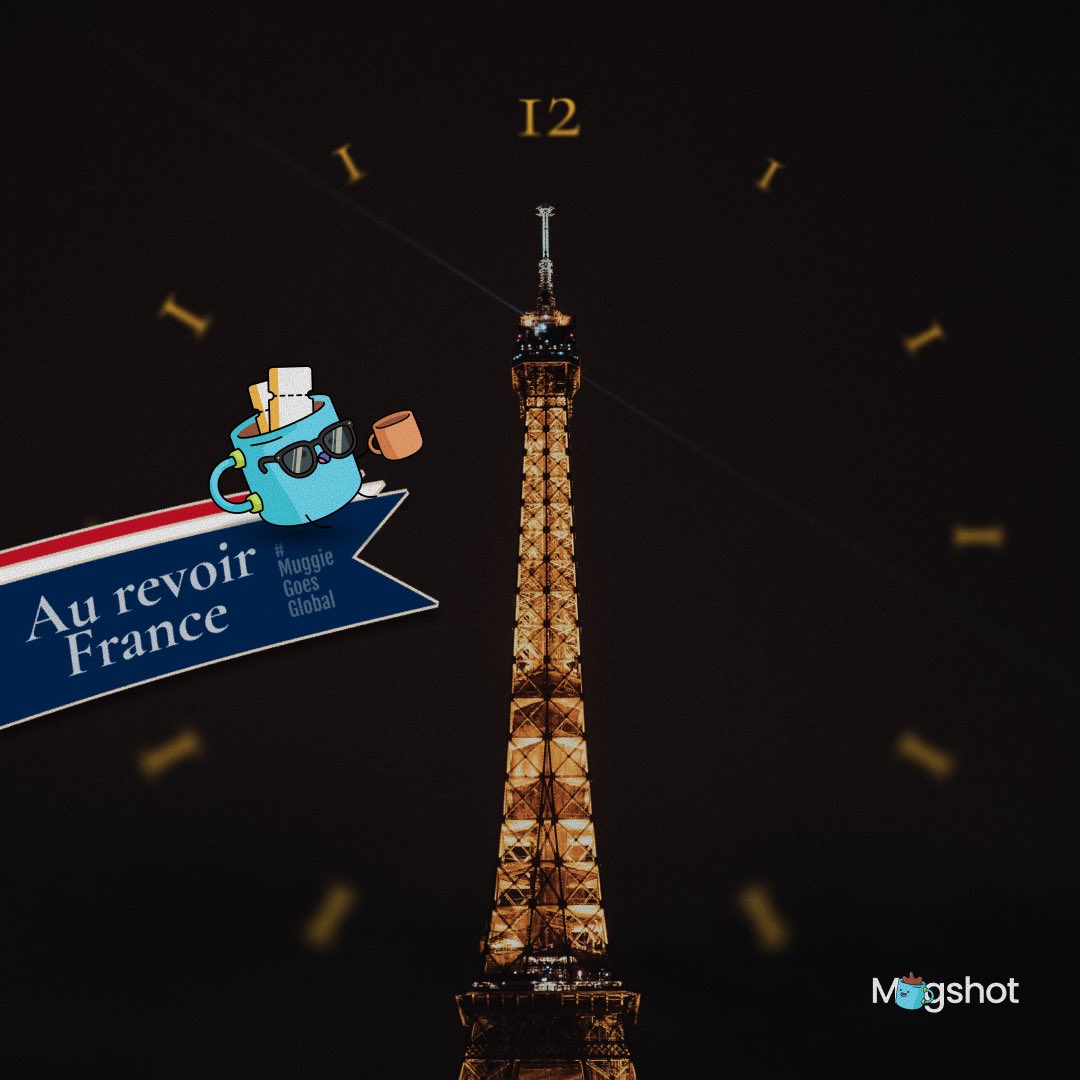mugshot_vet's tweet image. Parisians often drink espresso at midnight like it&apos;s a herbal tea. Muggie tried it. Now I&apos;m wide awake writing poetry about baguettes while waiting for my departure. ☕️ 🥖 🇫🇷 

Au revoir France, it&apos;s been a pleasure. 👋🏻 

#MuggieGoesGlobal continues, post a flag of your country…