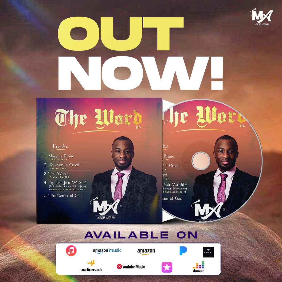 <a href="/MinAdeoluwa/">Adeoluwa Israel</a>’s debut project, THE WORD EP, is officially out today! This 5-track body of work is rooted in Scripture and filled with fresh sounds for today’s generation.

Stream now>>>distrokid.com/hyperfollow/mi…