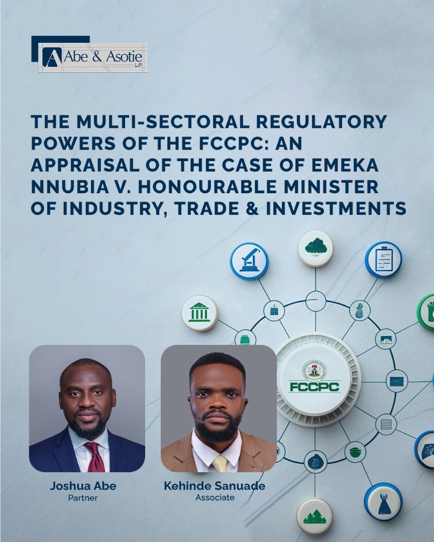 AbeandAsotie's tweet image. Click on this link to read the article - bit.ly/3KxrKfe

#AbeandAsotieLP #FCCPC #Regulation #RegulatoryCompliance #LeadingLawFirmInNigeria #BusinessInNigeria #CommercialLawFirm #LegalServices