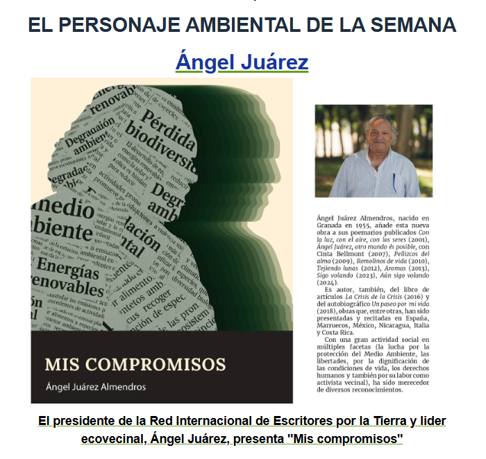 Ángel Juárez <a href="/Ajuareza/">Ángel Juárez</a> , presidente de la Red Internacional de Escritores por la Tierra <a href="/RedEscritores/">RedEscritores (RIET)</a>  , #PersonajeAmbiental de la semana en #PlanetaSostenible 
efeverde.com/angel-juarez-r…