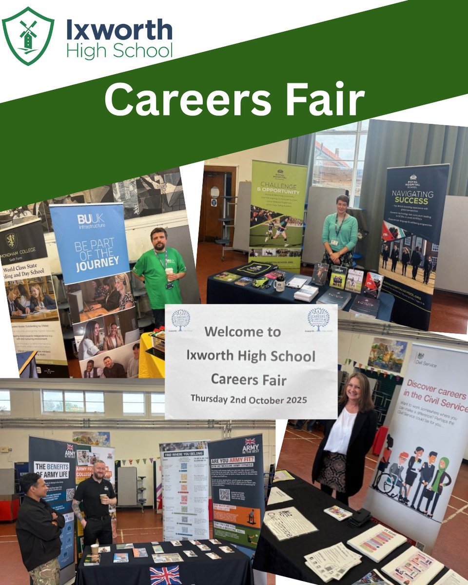 IxworthHigh's tweet photo. Grateful for everyone who joined us at the Careers Fair and for all the inspiring conversations and advice shared. Here's to bright futures ahead.🌟 #FutureReady https://t.co/4gvxtIJWbf