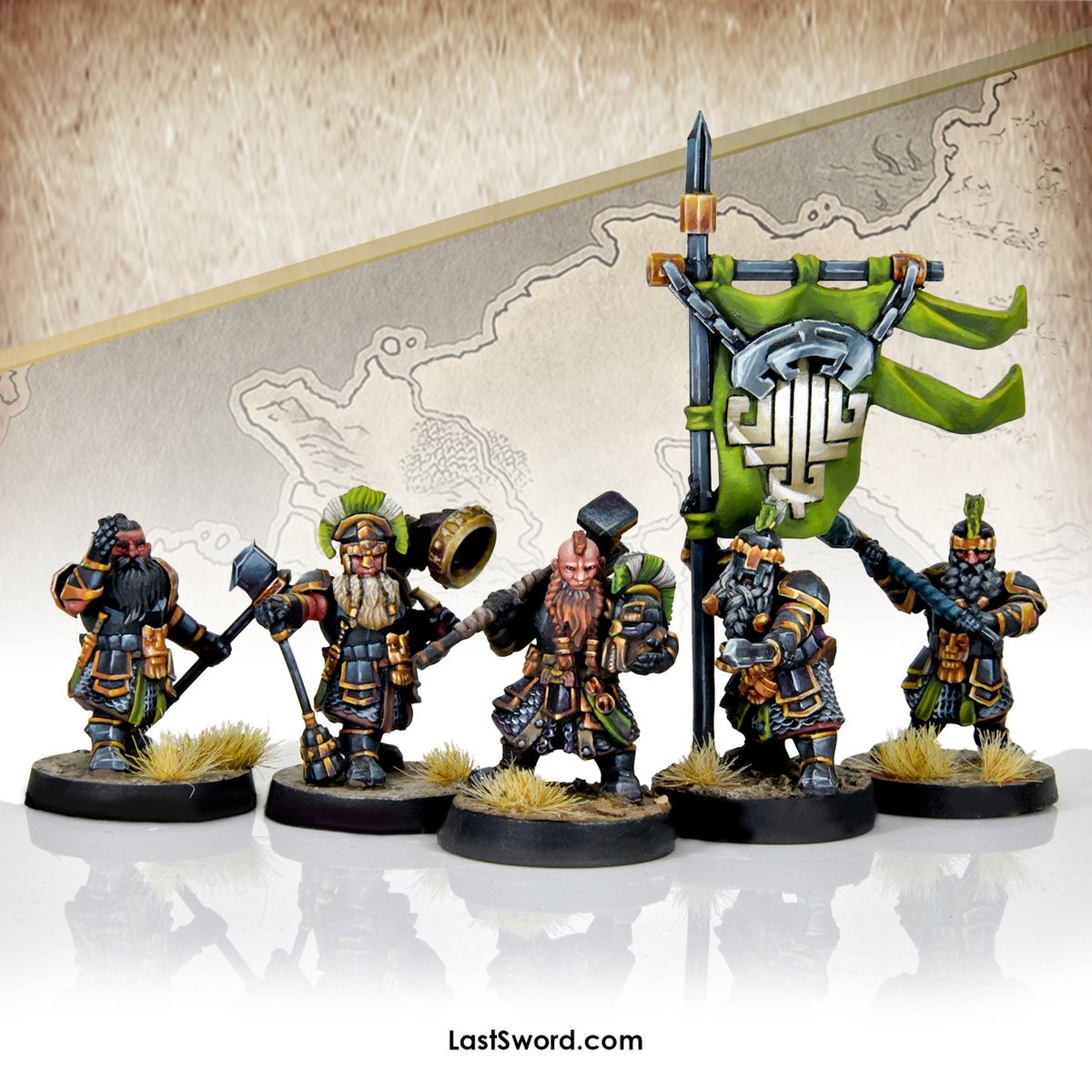 Dwarven Halls: Dwarf Royal Guard with Warhammers by @Alberto_Mateos_Jurado
Bound by oath never to abandon their King.
Get yours at: loom.ly/oBDQ7Ec
-
#dwarfs #dwarvenhalls #the9thage #warhammer #aos #3d #dnd  #lastswordminiatures