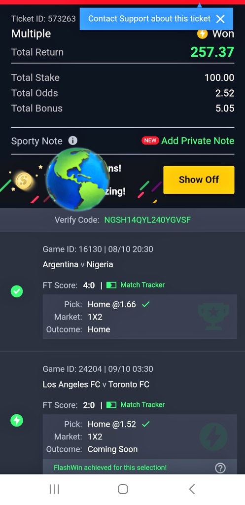 My first prediction won !!! 
I go soon dey drop 2 sure odds for niggas, make I perfect this winning strategy 😃