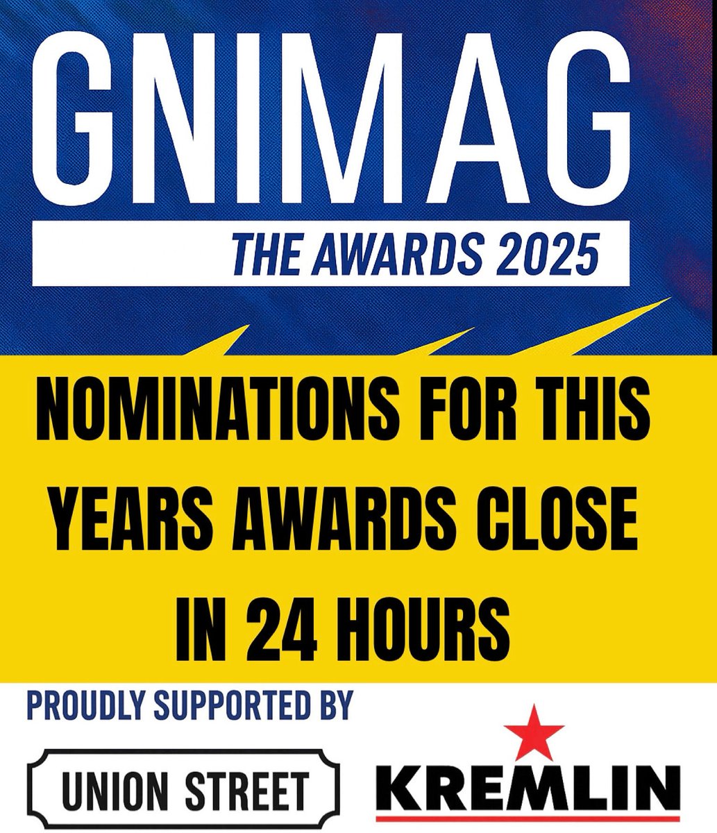 ⏰ 24 HOURS LEFT!
Last chance to nominate for the GNIMAG Awards 2025! 💥

Celebrate the people, places &amp; organisations who make N.I’s LGBTQIA+ community shine. 🌈

Nov 15th <a href="/CrownePlazaBEL/">Crowne Plaza Belfast</a> thanks to Kremlin, Union Street &amp; Rainbow Project ❤️🏳️‍🌈 
Nominate gnimag.com/awards
