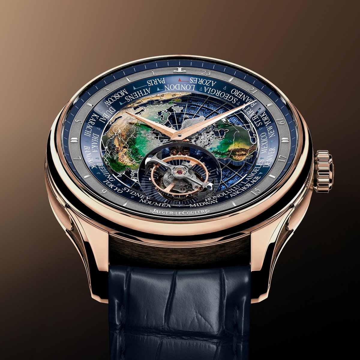 jaegerlecoultre's tweet photo. Presenting the new Master Grande Tradition Calibre 948: champlevé enamel continents above guilloché oceans, and the Universal Tourbillon completing a 24-hour rotation in harmony with world time. Discover more: https://t.co/1Yeu8e7ccJ
 #JaegerLeCoultre #Master https://t.co/X1zzzovBbY