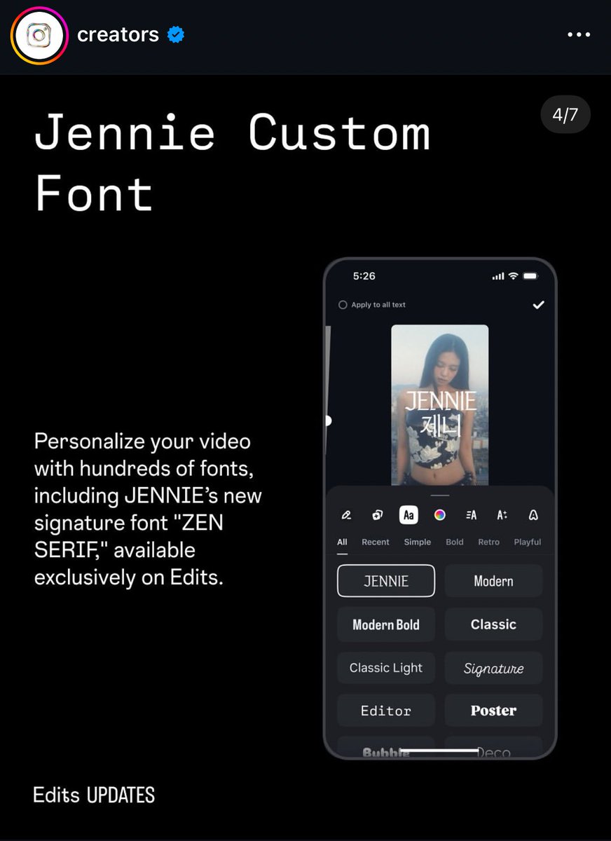 bvlgrlisa's tweet image. the zen serif font really named after jennie…insane