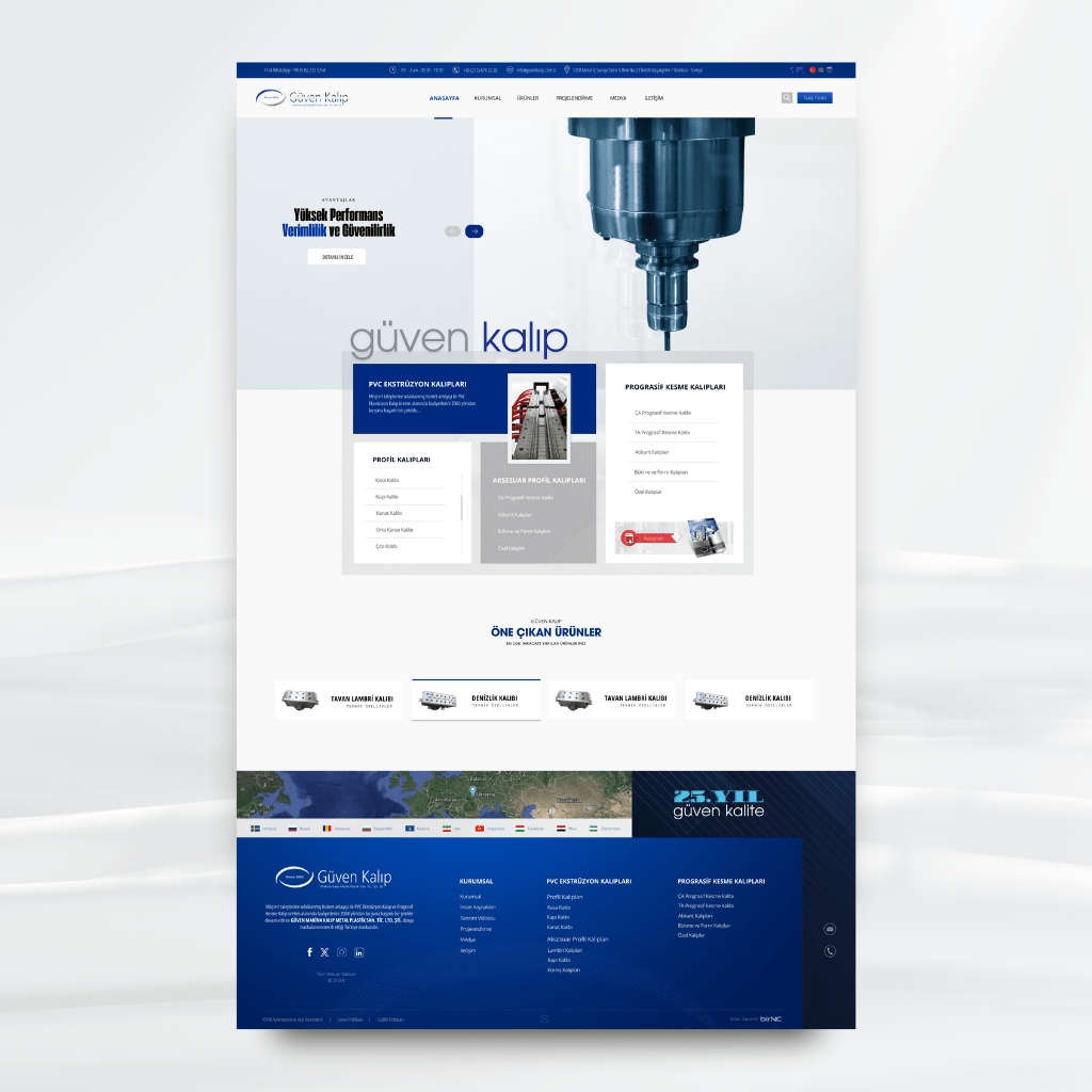 birnc's tweet photo. 𝐆𝐔̈𝐕𝐄𝐍 𝐊𝐀𝐋𝐈𝐏 ⚙️
Modern, yeni nesil ve SEO dostu web sitesiyle Güven Kalıp dijitalde artık daha güçlü, daha kreatif 💻✨

🔗 Detaylar: https://t.co/PTenbLsOI9
❥ #birNC ile markanızı geleceğe taşıyın.
#WebDesign #Web #Ui #UX https://t.co/M5VPk1Pfwi
