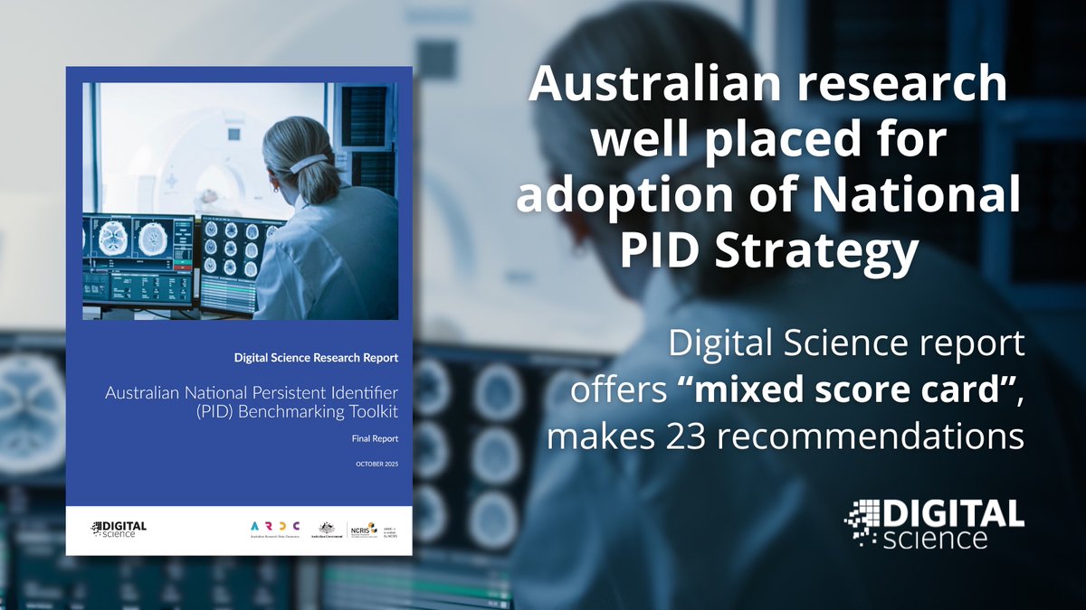 digitalsci's tweet image. 📣 NEWS: Digital Science has made a series of recommendations for Australia’s research future in a report published today into the use of persistent identifiers #PIDs in research.

The report was commissioned by @ARDC_AU

🔗 See our announcement: ow.ly/yF3850X8Xy0