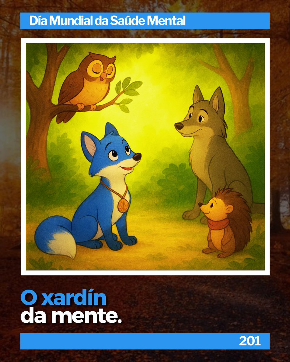 No Día Mundial da Saúde Mental, o Raposo Brétemas lembrou que pedir axuda non é debilidade, é camiñar cara á luz.
No Bosque Neboeiro, todos aprenderon que coidar do que sentimos é tan importante como coidar do corpo.

instagram.com/p/DPlL3ijDGj0/…