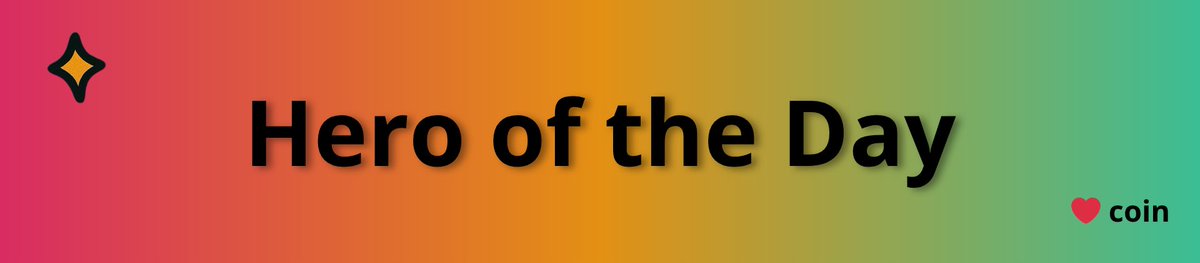 HERO OF THE DAY ❤️coin
Anything that spreads kindness, helps others, or makes the world better counts.

We’ll choose one winner on the livestream and reward them with $HEARTCOIN.

Share your proof of kindness, a photo or video of your good act, below 👇