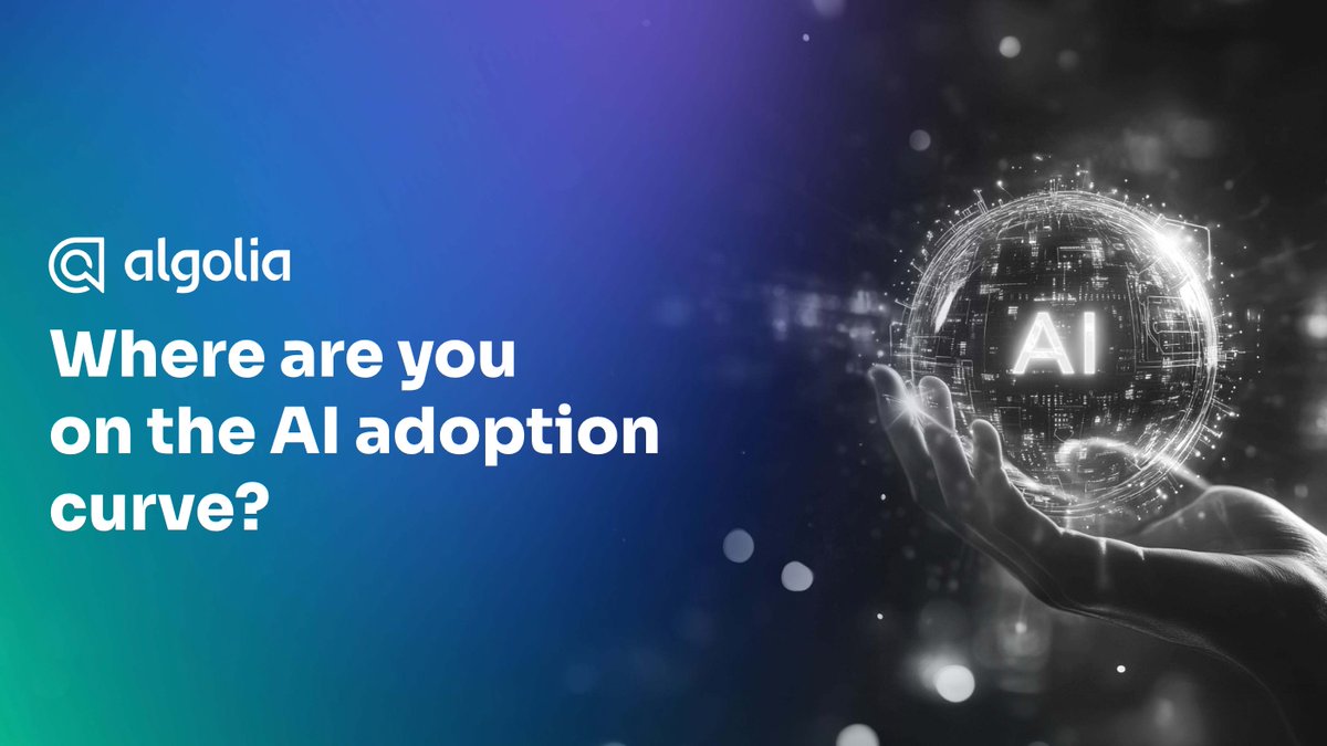 algolia's tweet image. 🤖🎯 AI adoption isn’t a slow climb anymore—it’s a sprint.⚡
78% of search teams are already using #AI to write code, automate workflows, and improve relevance. So… where are you on the curve?
📘 Discover how fast teams are moving &amp; how to keep up: bit.ly/4mgFB8f