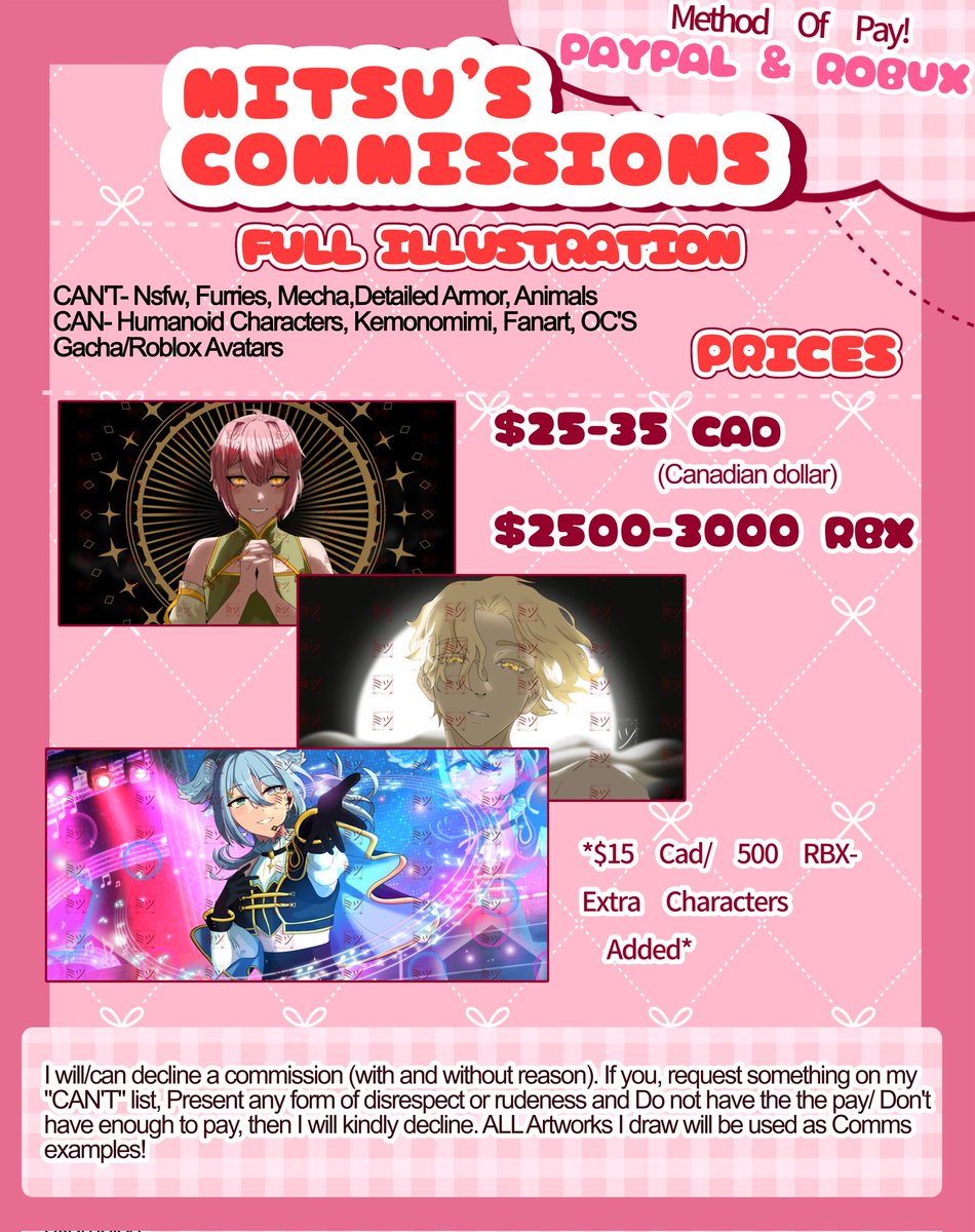 RA_MITSURUU's tweet image. HI HI IM DOING EMERGENCY COMMS😭🙏🥀
DM IF INTERESTED 
*ONLY PAYPALL AT THE MOMENT*
0/3
#commissionsopen #CommissionSheet #ArtistOnTwitter #ArtCommission