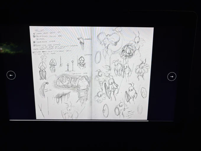 At the exhibition, I frantically flipped through countless drafts of Silk Song concept drawing

I flipped to one page and saw in the corner how Team Cherry was concept how to put Seth Goldman's original design character, the Shrine Guardian Seth into the game

I just stood there 