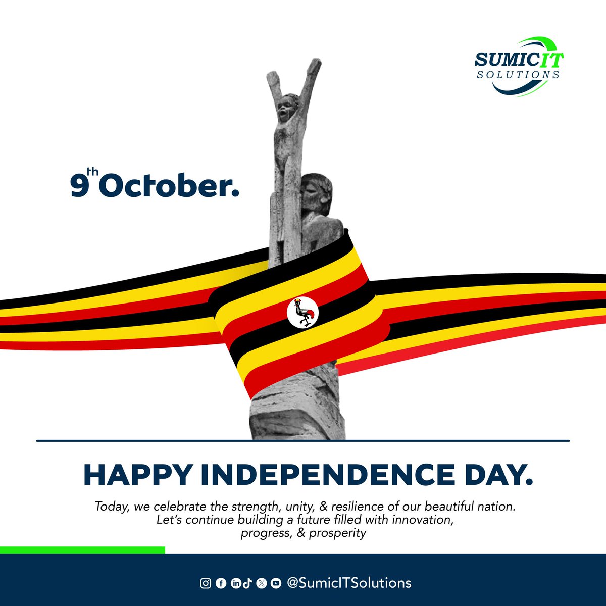 Cirus Sumika ~ Mr. Sumic (@mrsumic) on Twitter photo 🇺🇬 Happy Independence Day, Uganda!
63 years of resilience, creativity & innovation.
<a href="/SumicUg/">Sumic IT Solutions Ltd</a>, we celebrate the spirit of freedom that drives digital transformation across our nation. 🖤 💛 ❤️
#UgandaAt63 #HappyIndependenceDay #SumicITSolutionsLtd 🇺🇬 Happy Independence Day, Uganda!
63 years of resilience, creativity & innovation.
<a href="/SumicUg/">Sumic IT Solutions Ltd</a>, we celebrate the spirit of freedom that drives digital transformation across our nation. 🖤 💛 ❤️
#UgandaAt63 #HappyIndependenceDay #SumicITSolutionsLtd